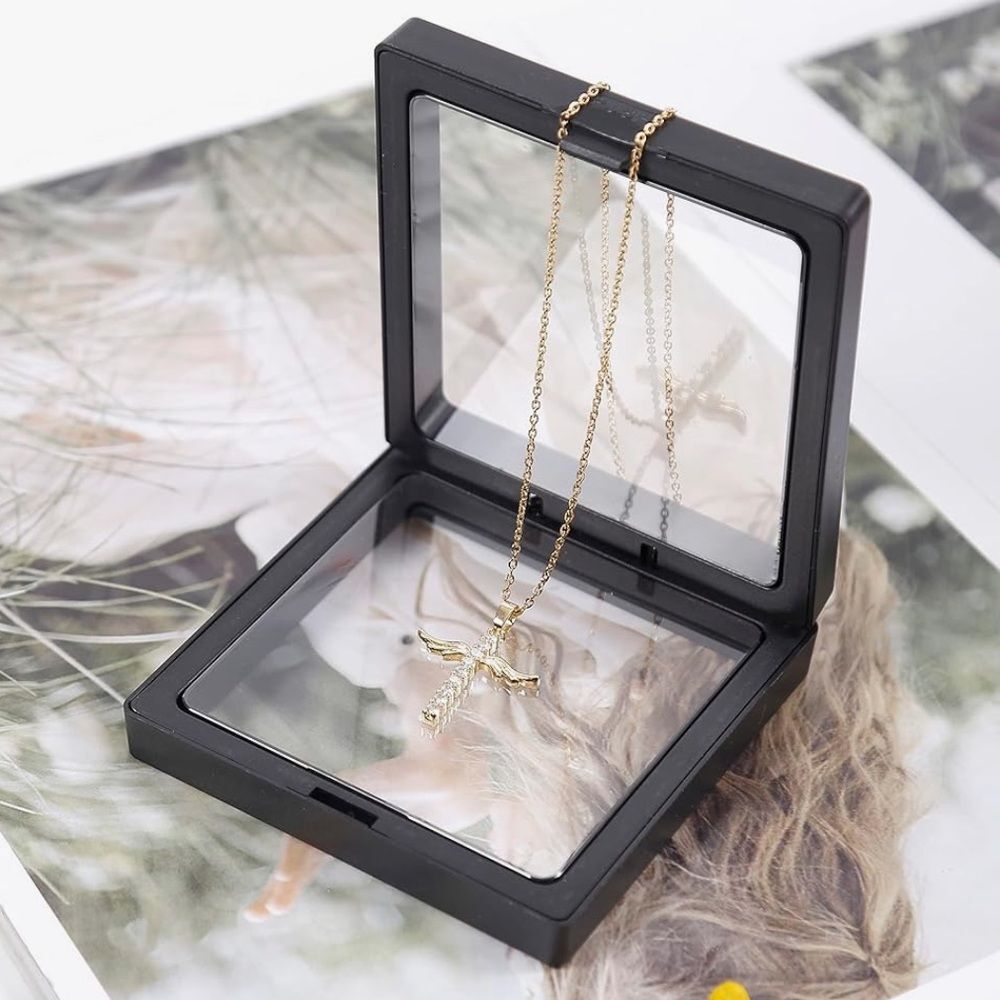 Gold Cross Necklace CZ Pendant Dainty Minimalist Faith Valentine’s Day 15-18”